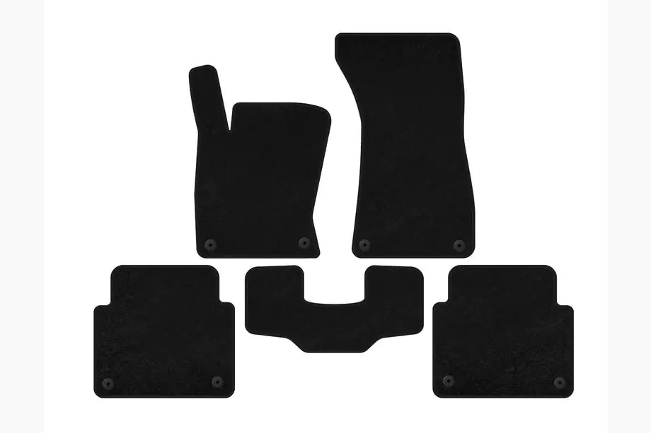 Audi A8 2002-2009 Textile Floor Mats Premium (Short, Black) Photo 1