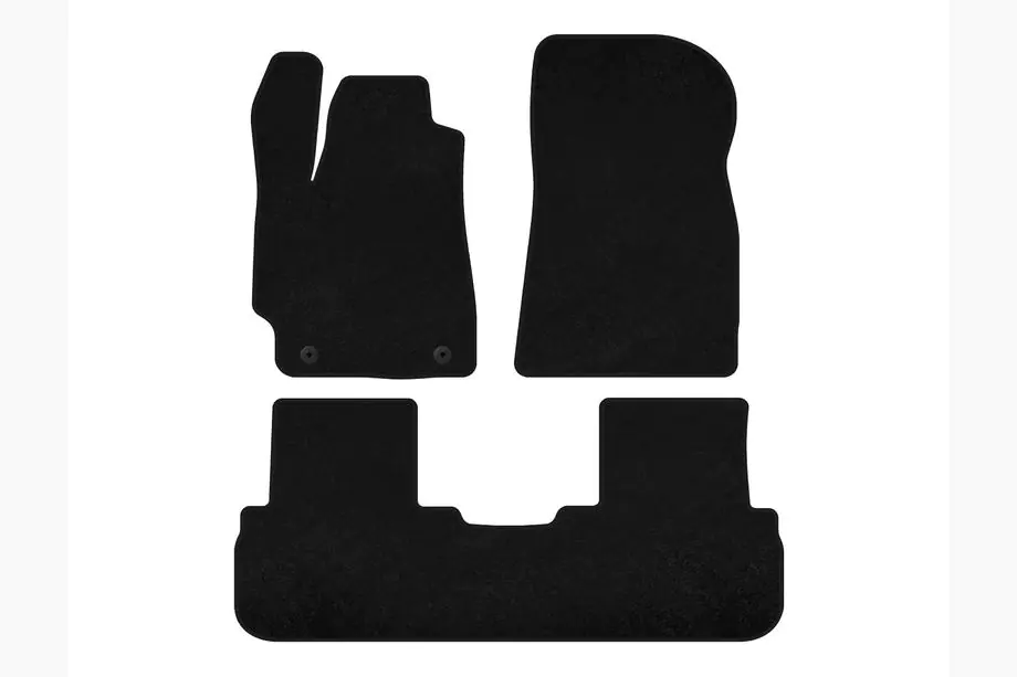 Toyota Highlander 2008-2013 Textile Floor Mats Premium (2 Rows, Black) Photo 1