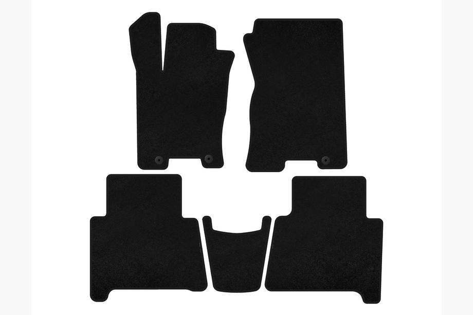Kia Mohave 2008-2016 Textile Floor Mats Classic (2 Rows, Black) Image