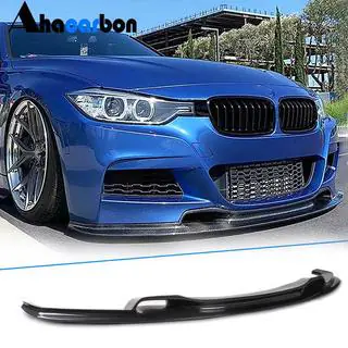Front Bumper Lip V-Style for F30 M-Sport, Carbon photo 2