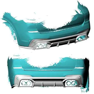 Rear Bumper Diffuser V1 for F97 2018-2021, Carbon photo 4