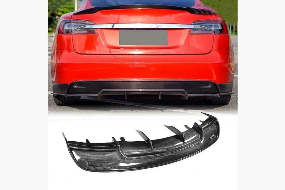 Tesla Model S 2012– Rear Bumper Diffuser FRP V2 Photo 1