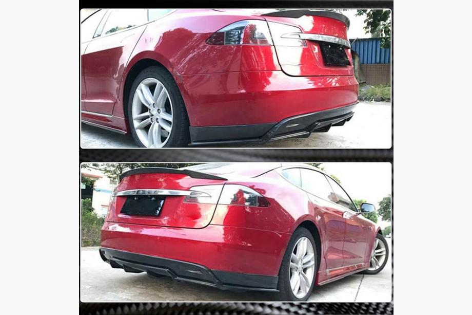 Tesla Model S 2012– Rear Bumper Diffuser FRP V2 Photo 4