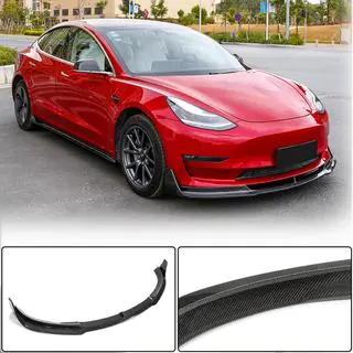 Front Bumper Lip V1 (2017-2023, Carbon) Tesla Model 3 2017- photo 1