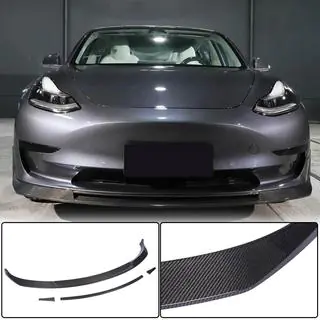 Front Bumper Lip V2 (2017-2023, Carbon) Tesla Model 3 2017- photo 1
