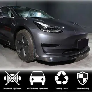 Front Bumper Lip V2 (2017-2023, Carbon) Tesla Model 3 2017- photo 3