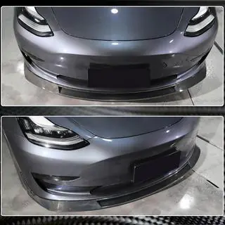 Front Bumper Lip V2 (2017-2023, Carbon) Tesla Model 3 2017- photo 4