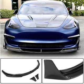 Front Bumper Lip V3 (2017-2023, Carbon) Tesla Model 3 2017- photo 1