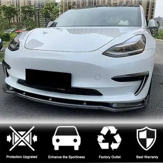 Front Bumper Lip V5 (2017-2023, Carbon) Tesla Model 3 2017- photo 2