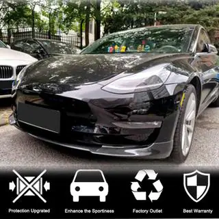 Front Bumper Lip V6 (2017-2023, Carbon) Tesla Model 3 2017- photo 3