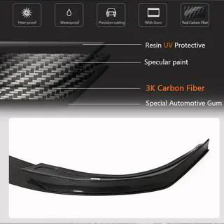 Front Bumper Lip V2 (2021+, Carbon) Tesla Model S 2012– photo 3