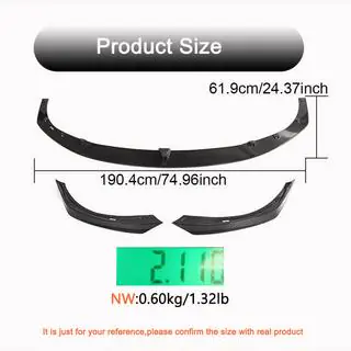 Front Bumper Lip V2 (2021+, Carbon) Tesla Model S 2012– photo 4