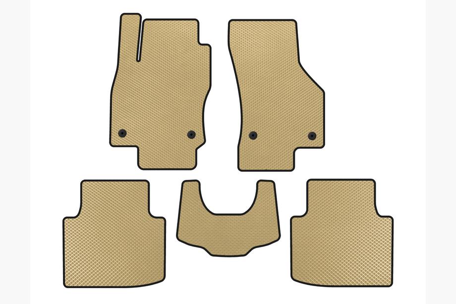 Skoda Superb 2015-2024 EVA Car Mats (with Paw, Beige) Photo 1