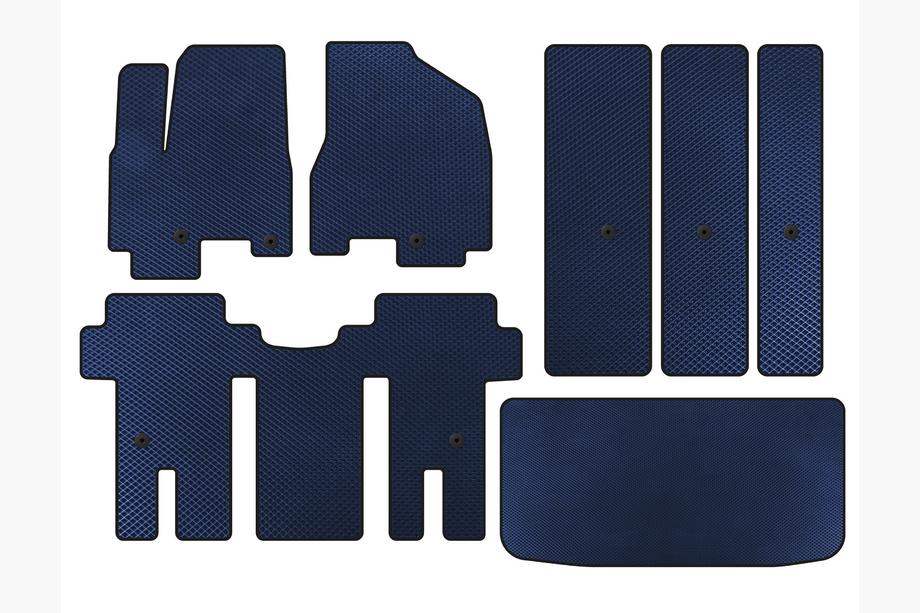 Kia Carnival 2014-2020 EVA Floor Mats (Full Set, Blue) Image
