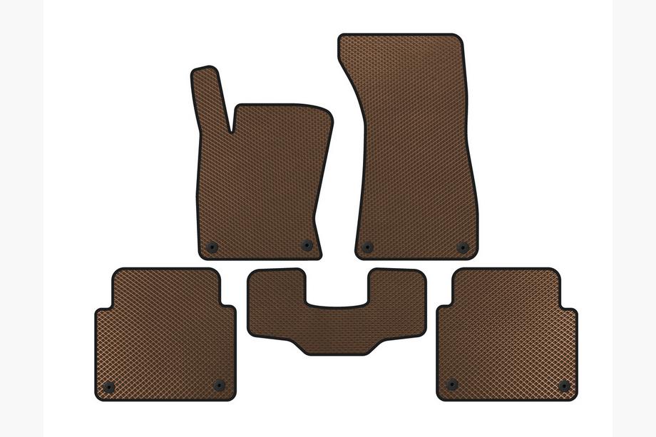 Audi A8 2002-2009 EVA Floor Mats (Short, Brown) Photo 1