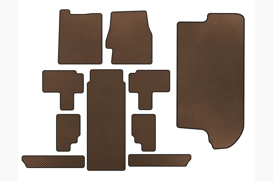 Kia Carnival 2002-2013 EVA Floor Mats (full interior, Brown) Photo 1