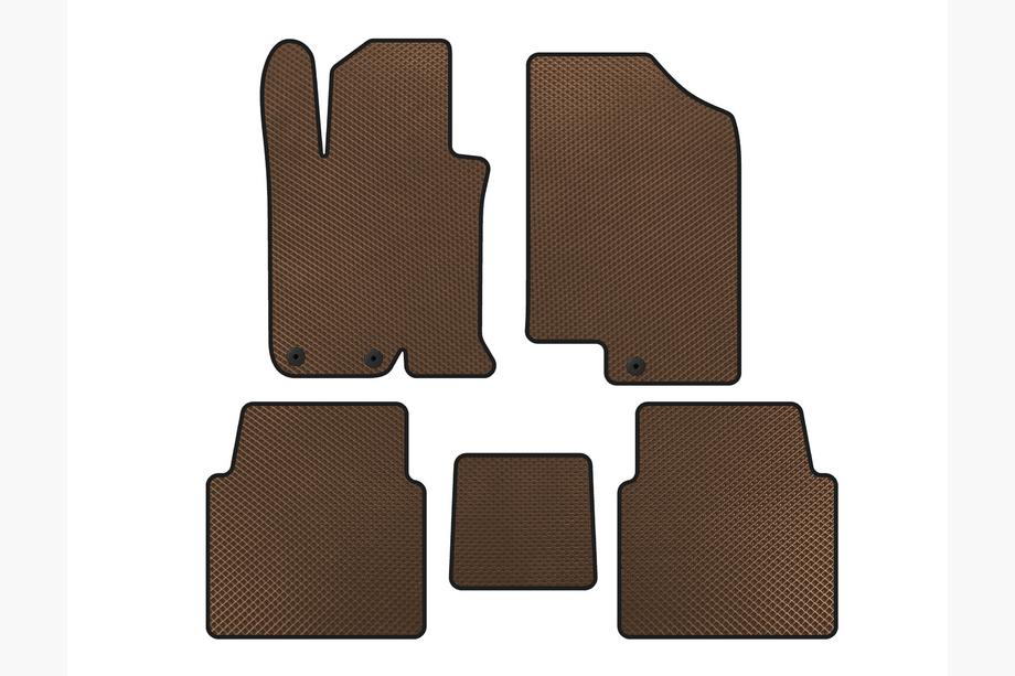 Kia Optima 2010-2016 EVA Floor Mats V-1 (SD, Brown) Image