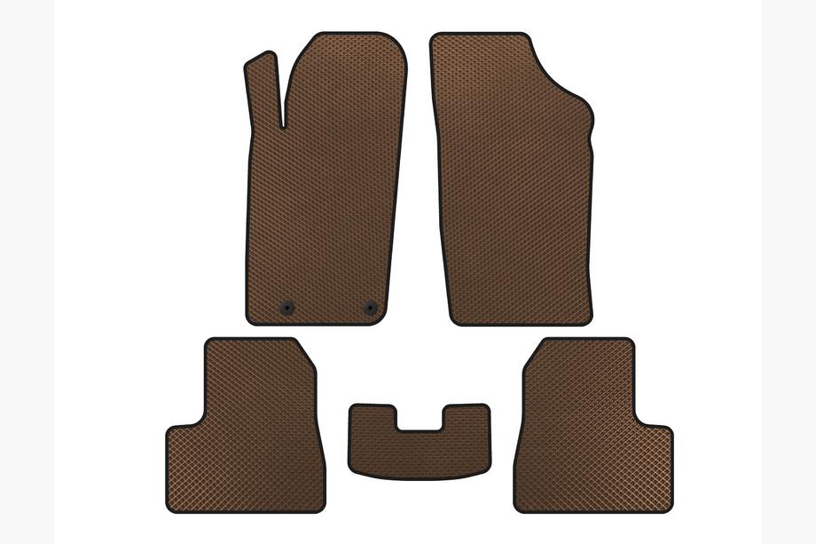 Peugeot 206 1998-2024 EVA Floor Mats (2009-2013, Brown) Image