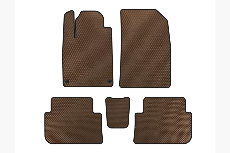 Peugeot 407 2004-2011 EVA Floor Mats (SD, Brown) Image
