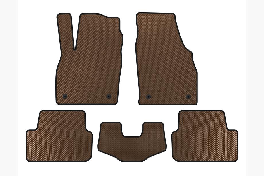 Volkswagen Polo 2017- EVA Floor Mats (HB, Brown) Image