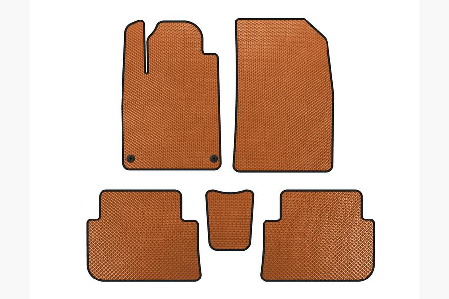 Peugeot 407 2004-2011 EVA Floor Mats (SD, Orange) Image