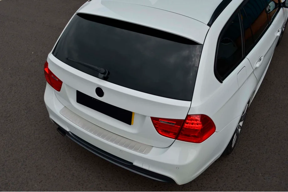 BMW 3 Series E90/E91 2005-2011 Rear bumper protector stainless steel (2006-2008, SW) Photo 1