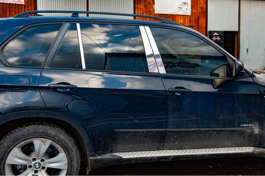 BMW X5 E70 2007-2013 Stainless Steel Door Pillar Trim Image