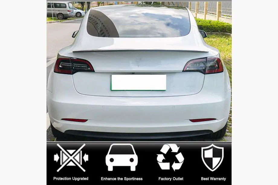 Tesla Model 3 2017- V5 Spoiler (2017-2023, Carbon) Photo 2