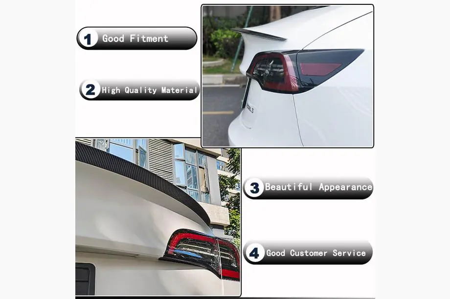 Tesla Model 3 2017- V5 Spoiler (2017-2023, Carbon) Photo 3