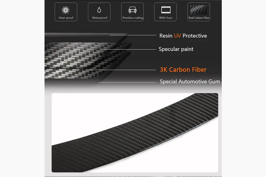 Tesla Model 3 2017- V5 Spoiler (2017-2023, Carbon) Photo 6
