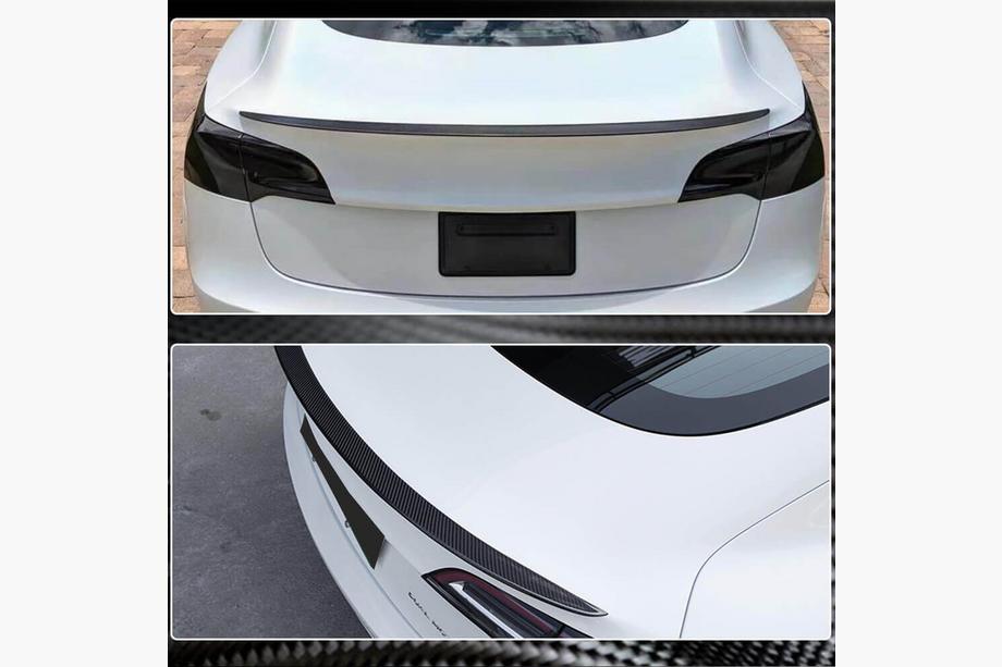 Tesla Model 3 2017- V8 Rear Spoiler (2017-2023, Carbon) Photo 4