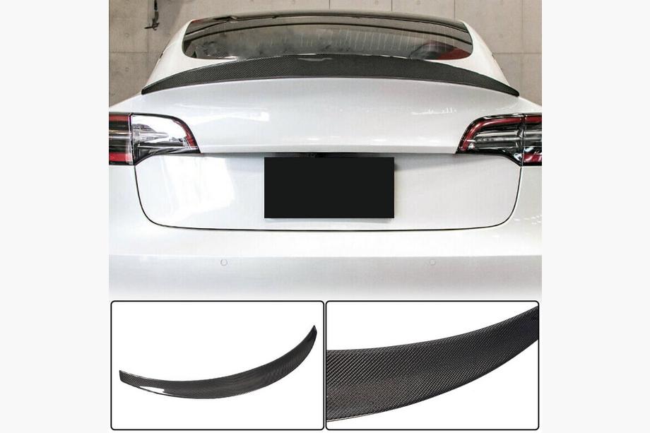 Tesla Model 3 2017- Rear Spoiler V10 (2017-2023, Carbon) Photo 1
