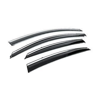Window Deflectors with Chrome Trim Niken Luxury (4 pcs) Hyundai Accent 2017-2023 photo 3