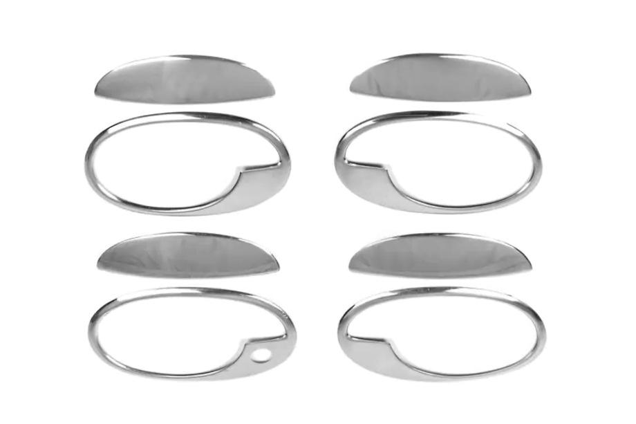 Opel Combo 2002–2012 Chrome Door Handle Covers with Trim (2-door, Stainless Steel) Photo 2