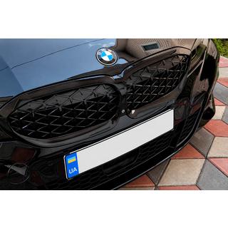 Diamond Black Kidney Grilles (2018-2022, black surround) BMW 3 Series G20/G21 2018- photo 1