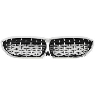 Diamond Silver Kidney Grilles (2018-2022, Chrome Trim) photo 2