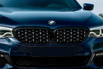 BMW 5 Series G30/G31 2017–2023 Diamond Silver V1 Grille Inserts (2017-2020, black trim) photo 1