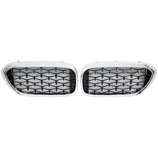 Diamond Black V1 Kidney Grilles (2017-2020, Chrome Trim) photo 2