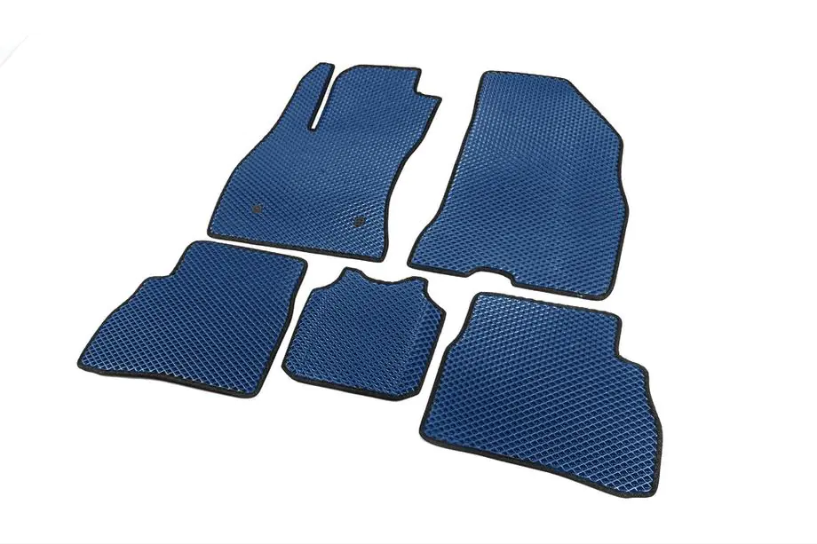 Fiat Doblo II 2010-2022 EVA Floor Mats (Blue) Image