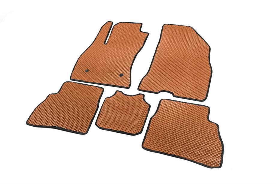 Fiat Doblo II 2010-2022 EVA Floor Mats (Orange) Image