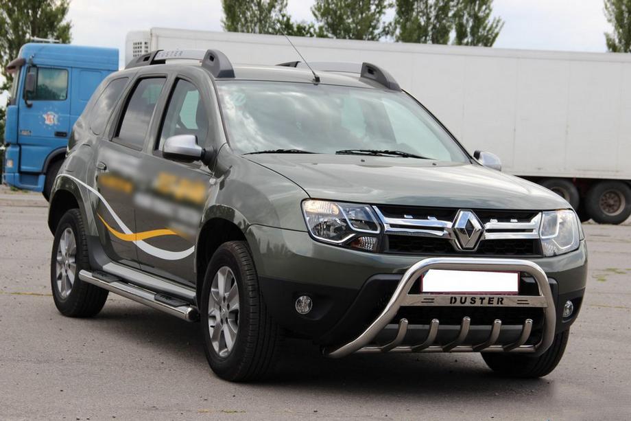 Dacia Duster 2008-2018 Bull Bar with Inscription WT004 (Stainless Steel) Photo 3