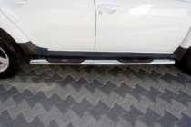 Dacia Duster 2008-2018 Side tubes with inserts (2 pcs, stainless steel) photo 1