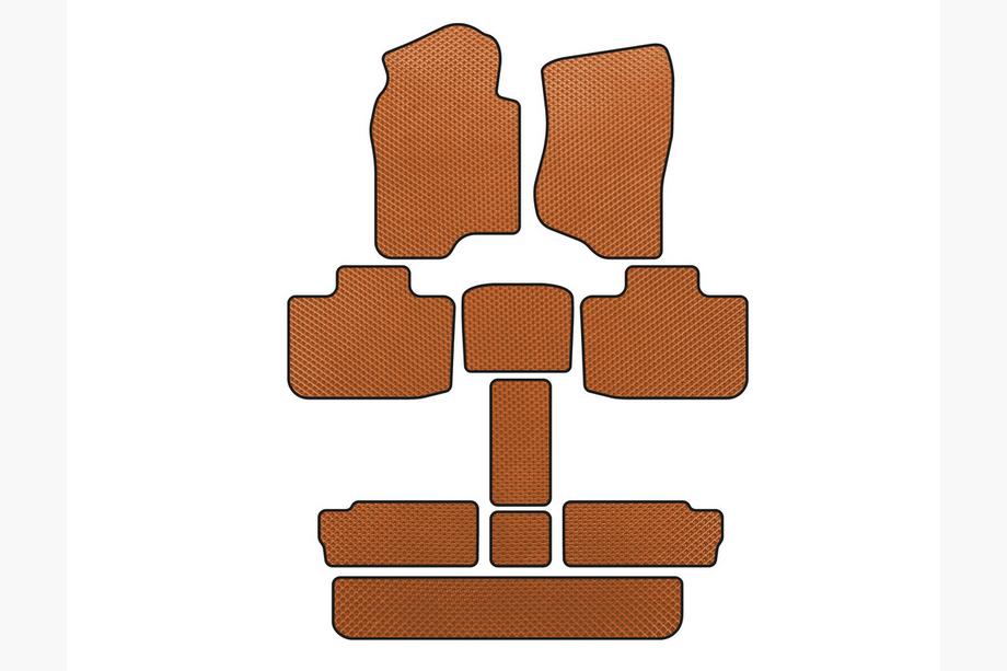 Cadillac Escalade 2007-2014 EVA Floor Mats (3 Rows, Orange) Photo 1