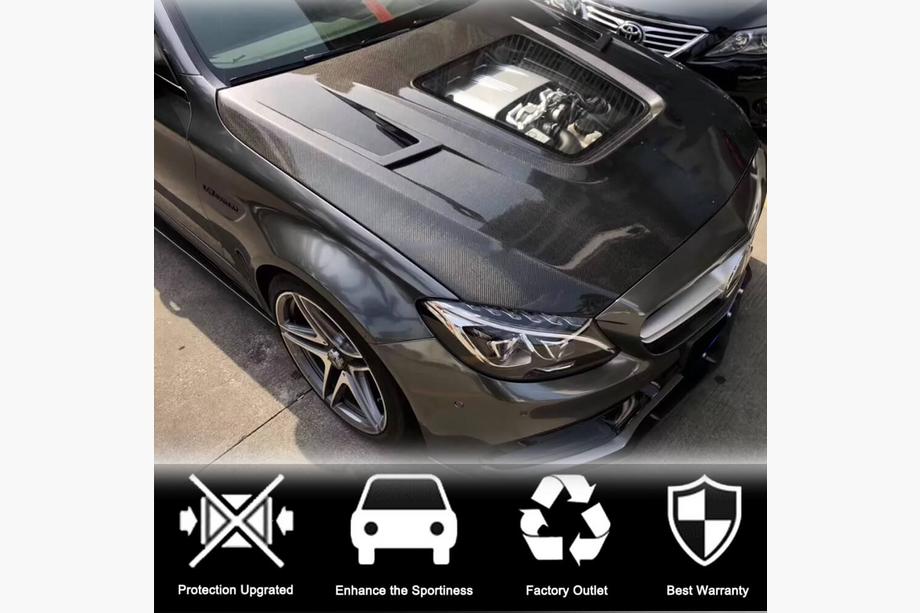Mercedes C-class W205 2014-2021 Hood V2 (Carbon) Photo 2