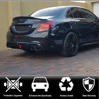 Rear bumper diffuser with exhaust tips (for SD C43 AMG 2015-2019, Carbon) photo 2