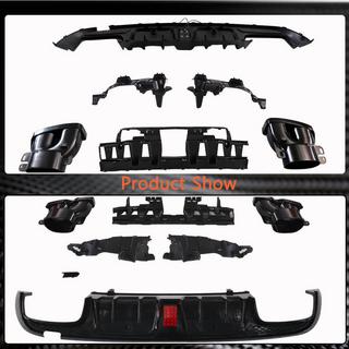 Rear bumper diffuser with exhaust tips (for SD C43 AMG 2015-2021, Carbon) photo 4
