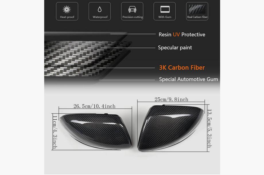 Mercedes C-class W205 2014-2021 Mirror Covers V2 (Carbon) Photo 5