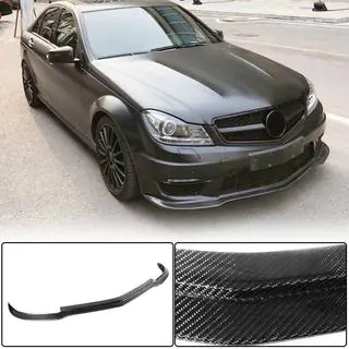 Front Bumper Lip V3 Overlay (for AMG 2012-2014, Carbon) photo 1