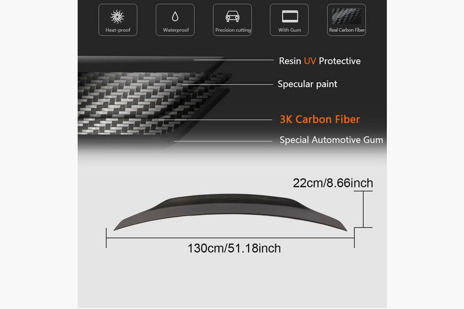 Mercedes S-class W222 2013-2022 Spoiler V5 (Carbon) Photo 5