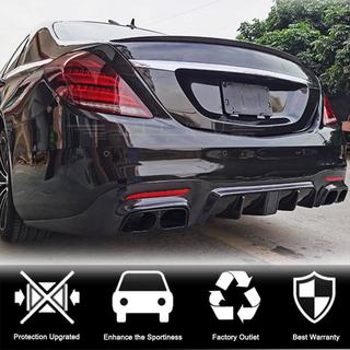 Rear bumper diffuser with exhaust tips (for S63/S65 AMG 2018-2021, Carbon) photo 2